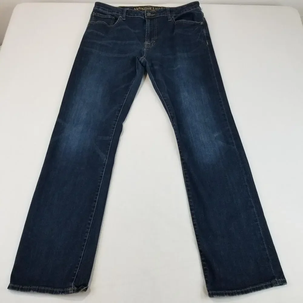 American Eagle Outfitters Original Boot Jeans Mens 36x34 Blue Extreme Flex Denim